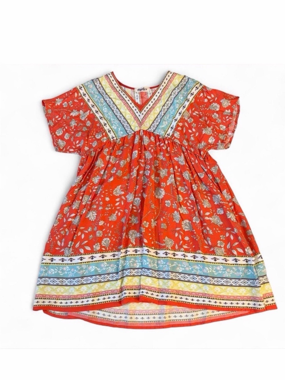 Haptics Floral Boho Peasant Dress Womens Small Festival Vacation Summer Colorful